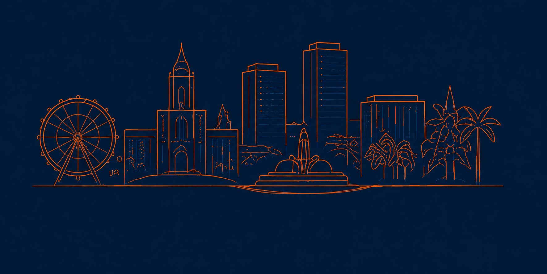 Orlando skyline line art